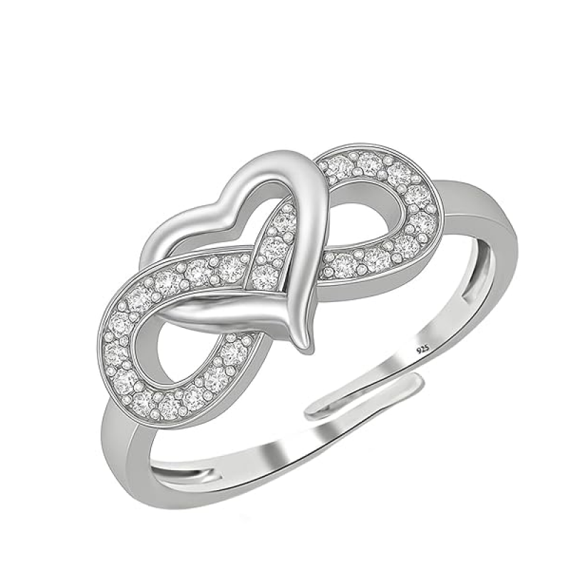 Sterling Silver Rings for Women, Infinity Ring for Women