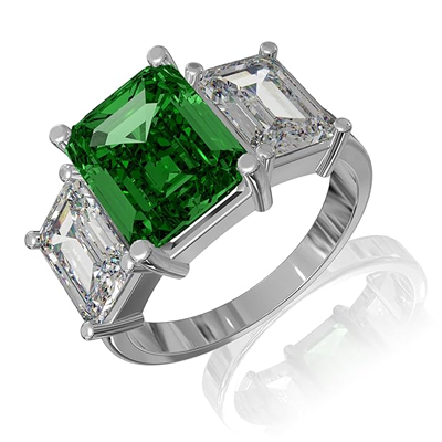 Green Crystal, Ring for Women | Womens Aesthetic & Stylish Silver Ring