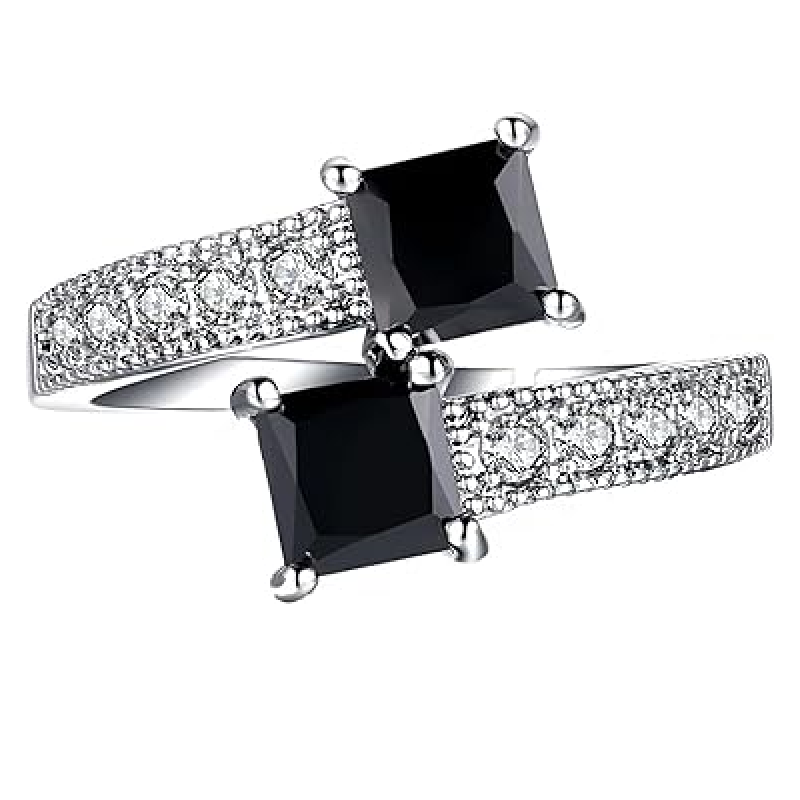 Women Elegant Austrian Crystal Platinum Plated Adjustable Ring