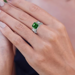 Green Crystal, Ring for Women | Womens Aesthetic & Stylish Silver Ring