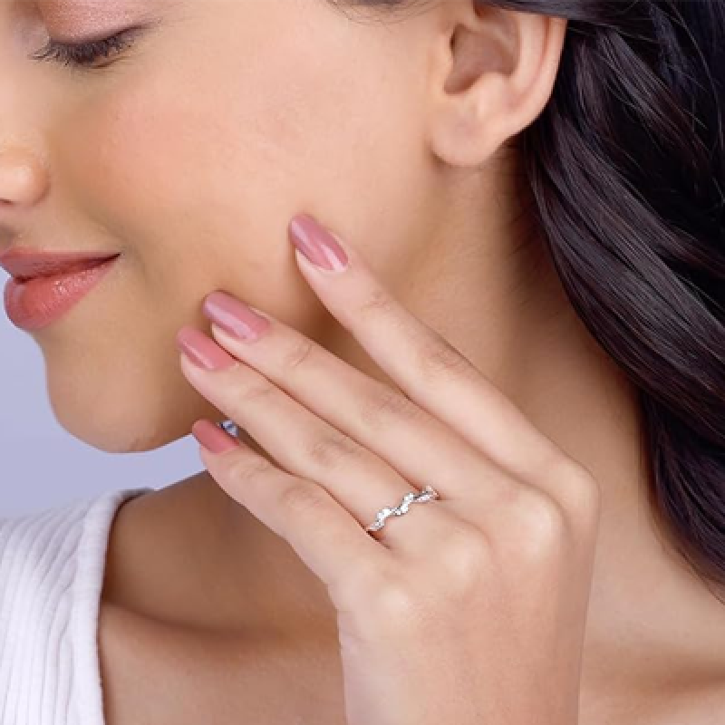 Silver Zircon Vine Shine Ring, Adjustable Ring