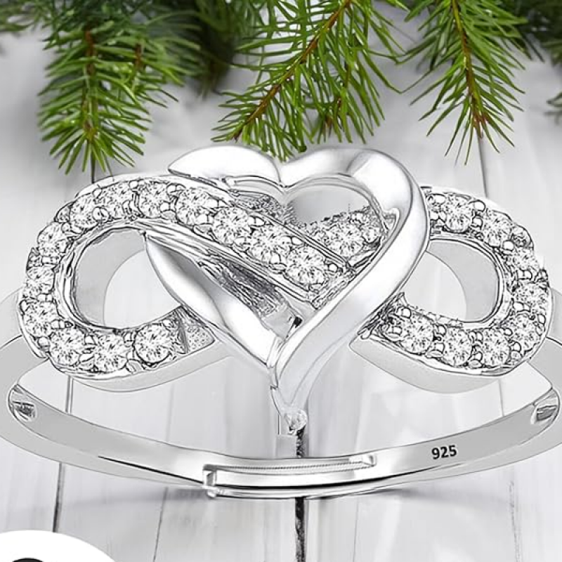 Sterling Silver Rings for Women, Infinity Ring for Women