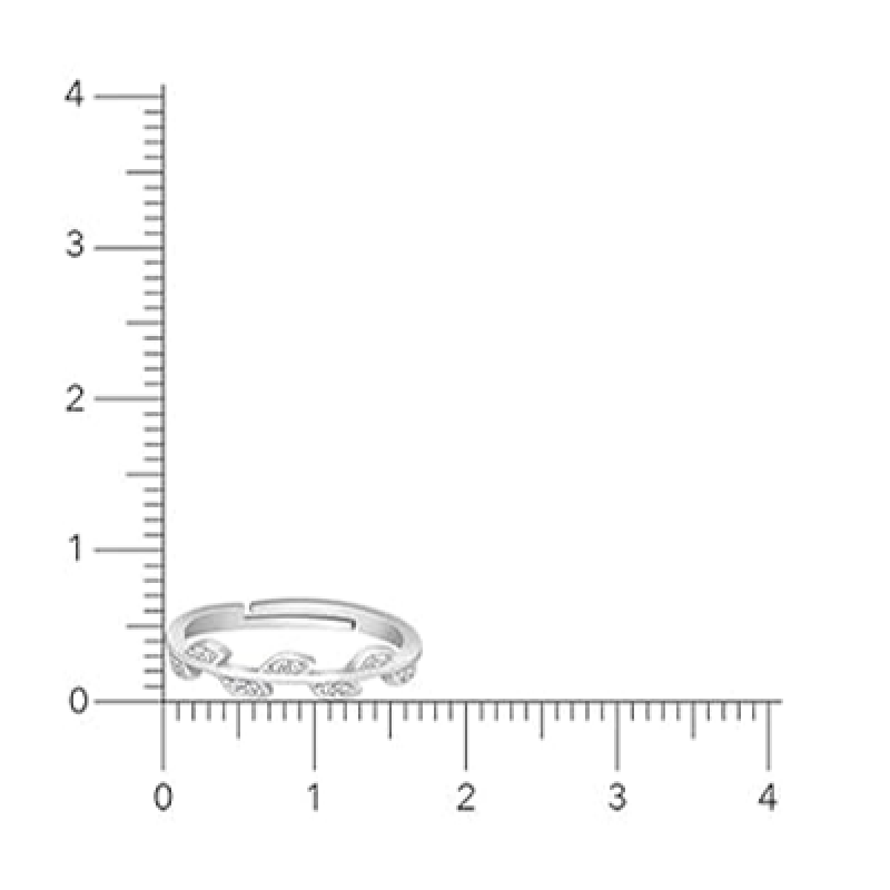 Silver Zircon Vine Shine Ring, Adjustable Ring